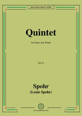 Quintet,Op.52,for Piano and Winds P.O.D cover